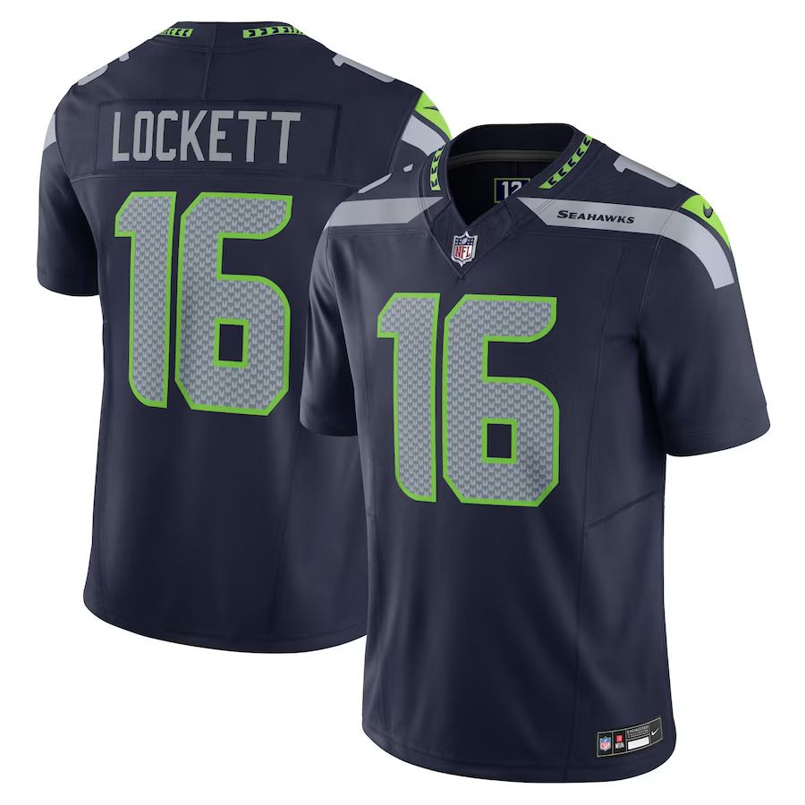 Men Seattle Seahawks #16 Tyler Lockett Nike College Navy Vapor F.U.S.E. Limited NFL Jersey